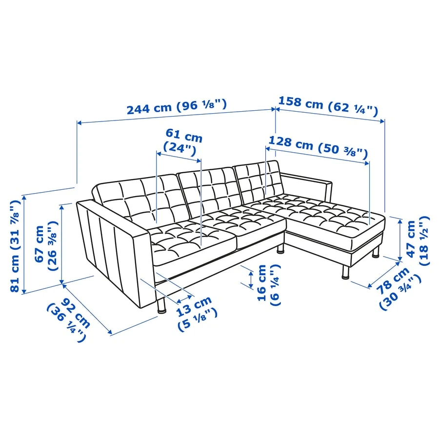 IKEA marabo sofa with chaise - photo 2