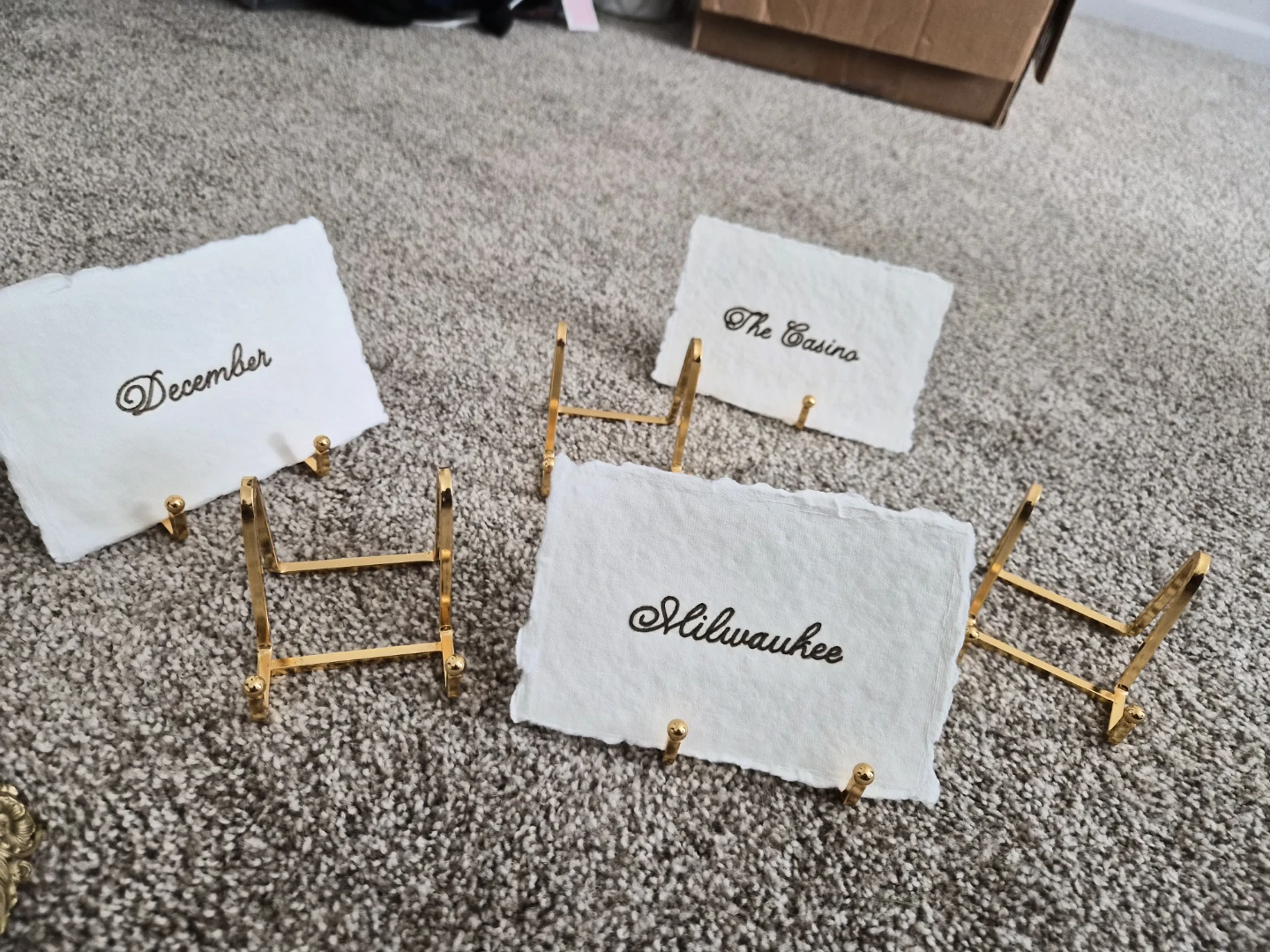 Set of 6 Gold Place Card/Table Name Holders
