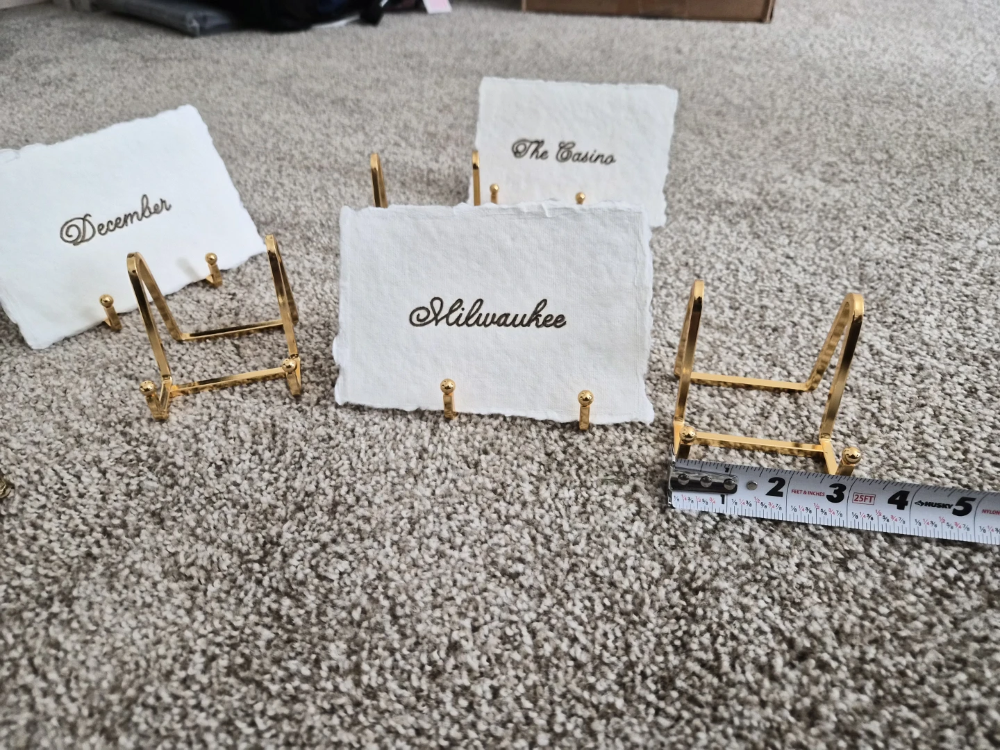 Set of 6 Gold Place Card/Table Name Holders - photo 2