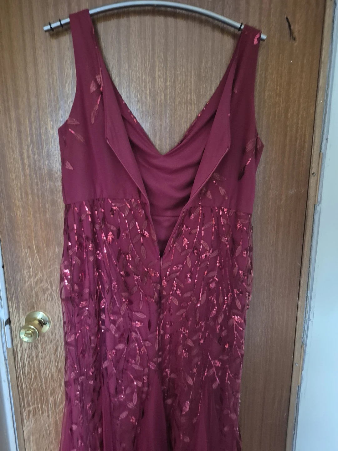 Women's Red Sequin Lace Mermaid Gown - photo 3