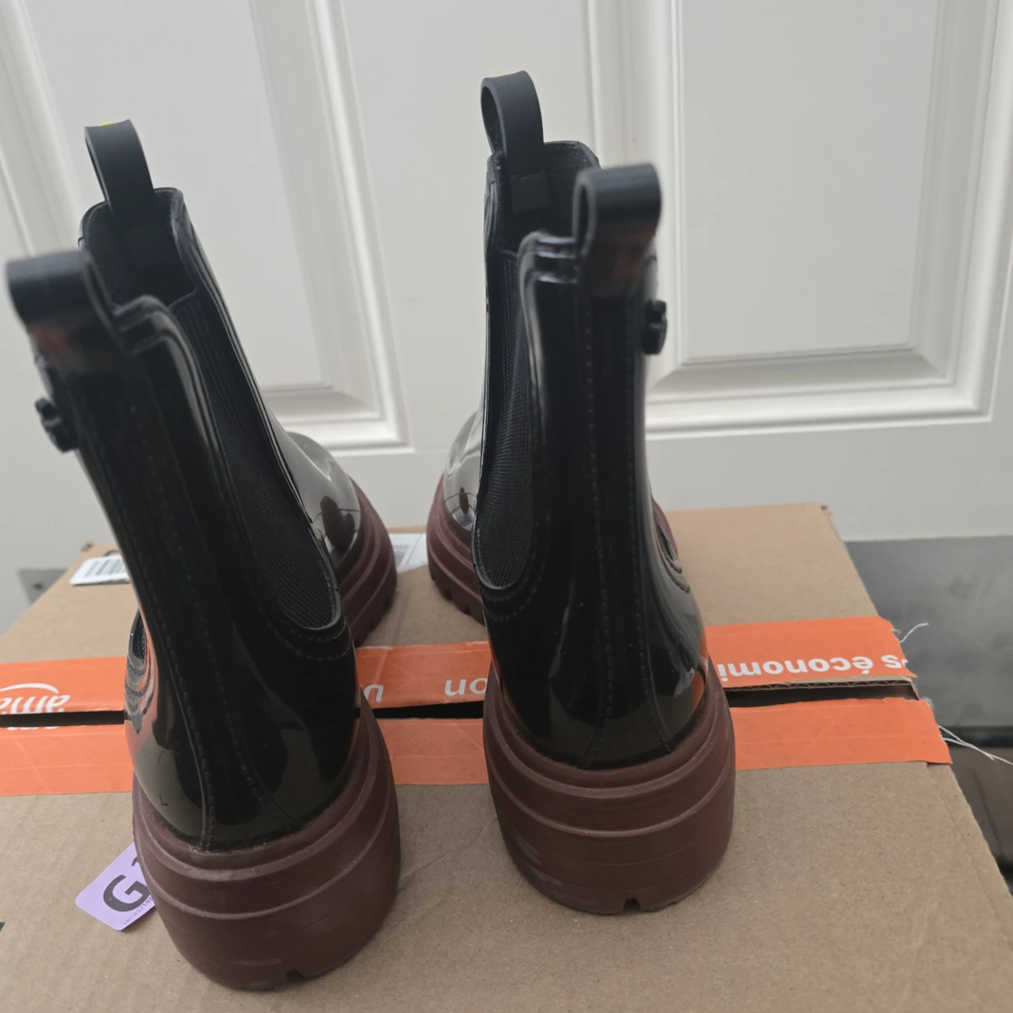 Lemon Jelly Black Chelsea Rain Boots Size 37 - photo 2