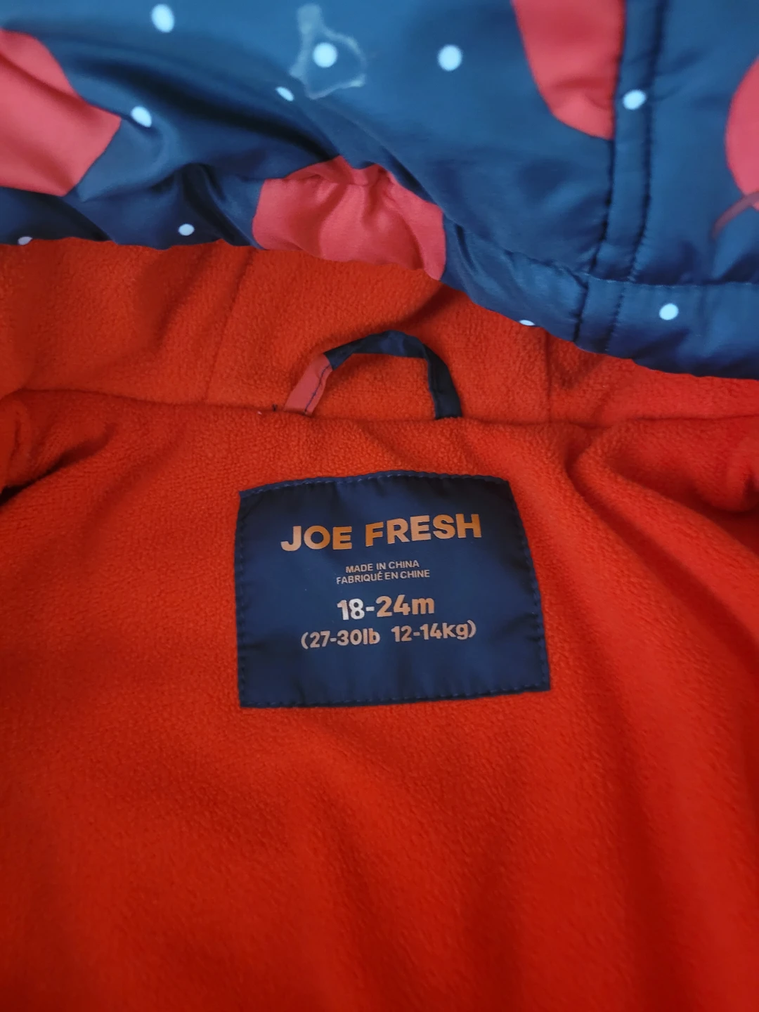 Joe Fresh Puffer Jacket - 18-24 Months - Apple Print - photo 3