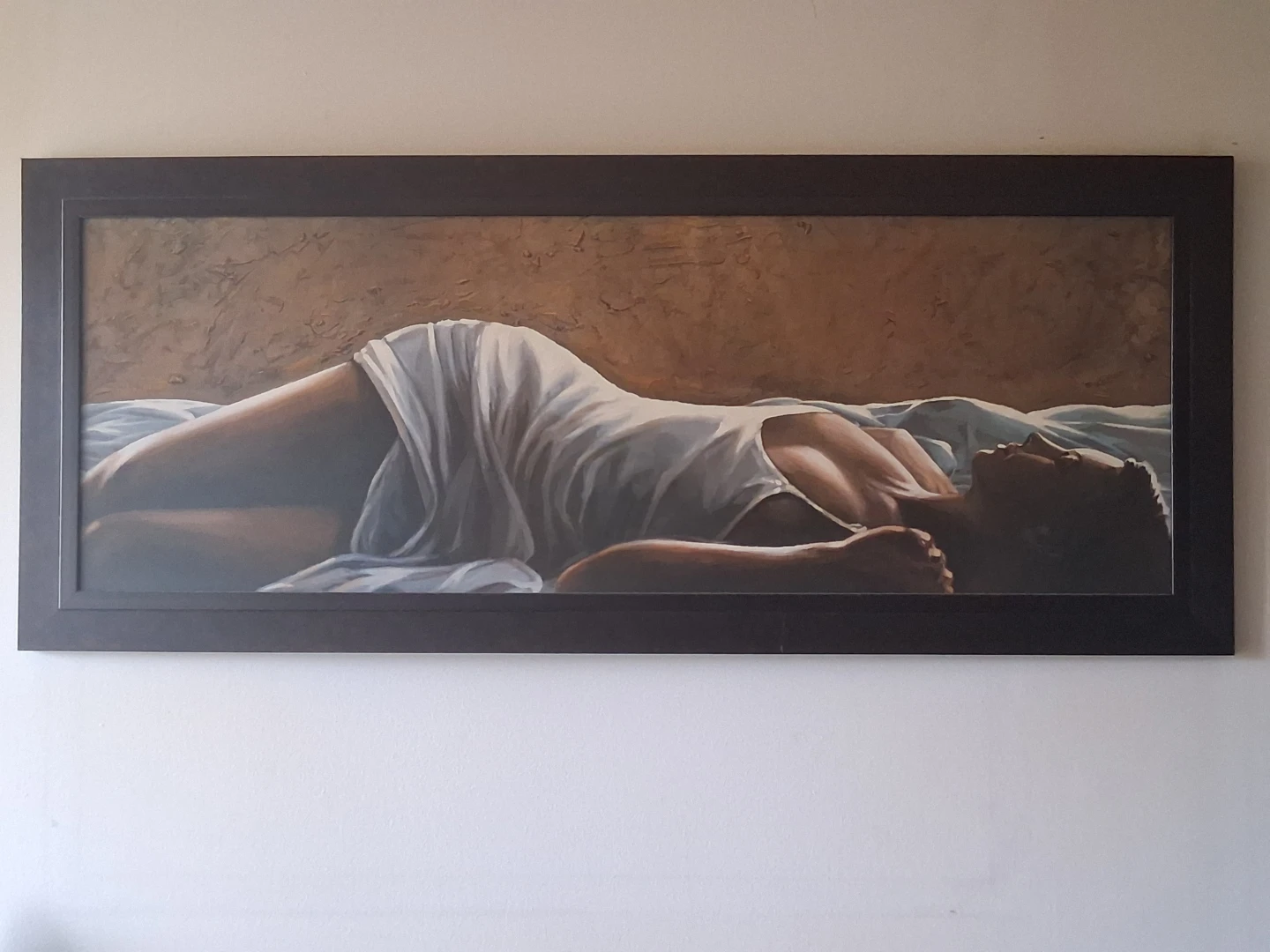Framed Painting of a Woman Sleeping