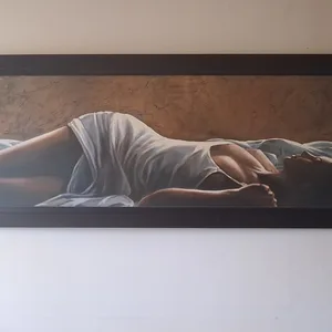 Framed Painting of a Woman Sleeping
