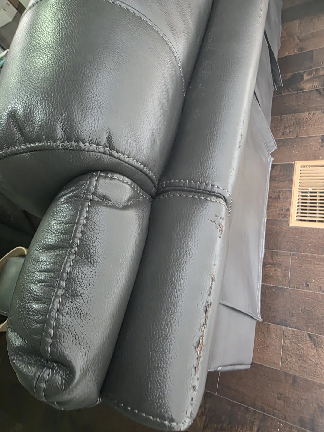 Ryker 82.5" Leather-Look Power Reclining Sofa - Grey - photo 3