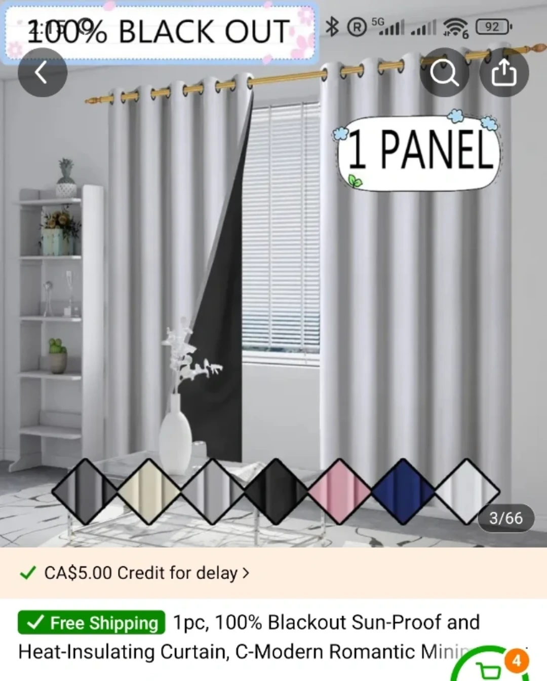4pcs 100% Blackout Curtain Panel - photo 2