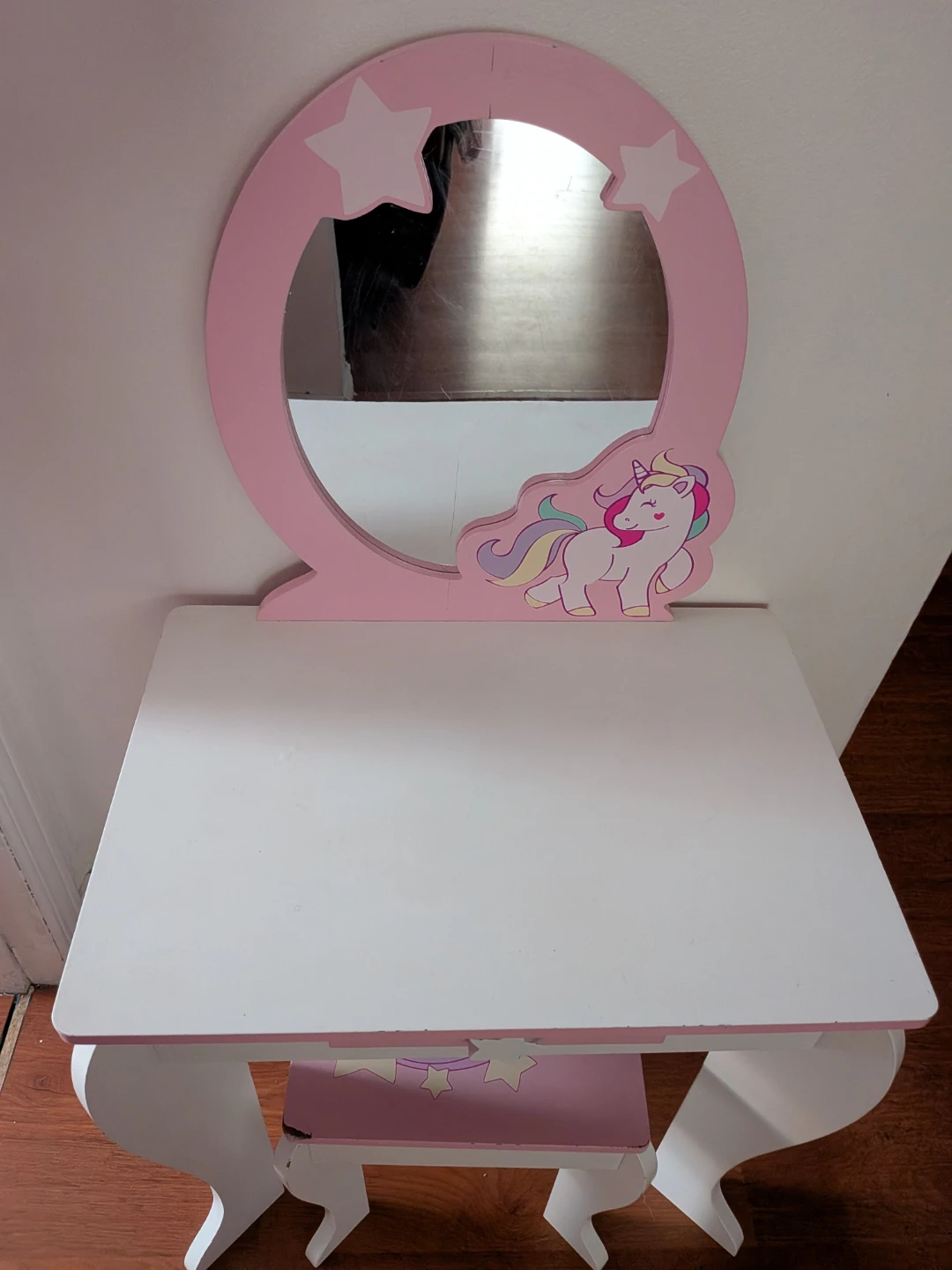 Kid's Unicorn Vanity Table and Stool
