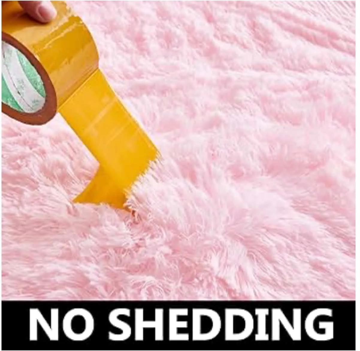 Fluffy Round Pink Area Rug 4x4 ft - photo 4