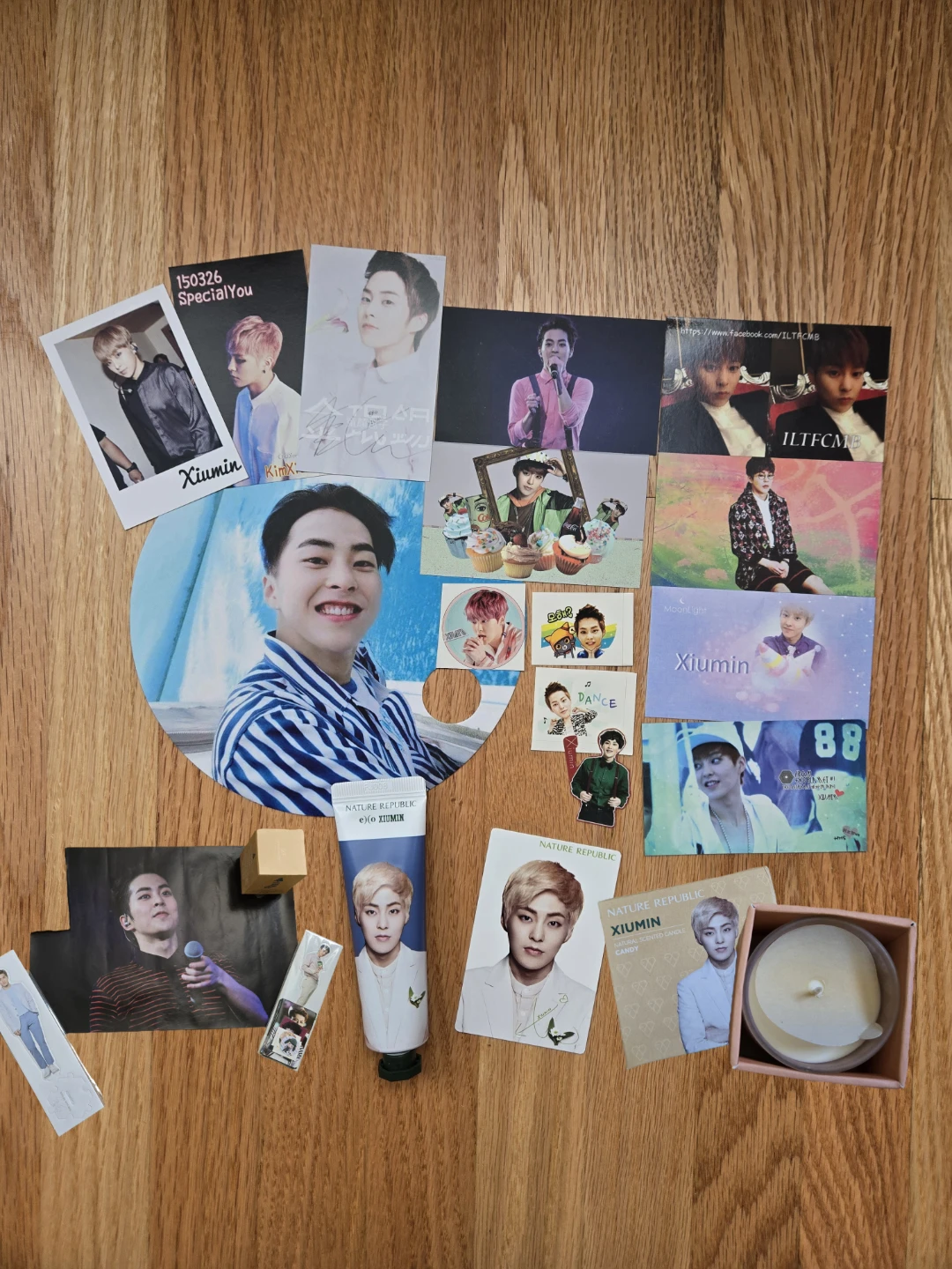 2017 EXO Xiumin Nature Republic Photocard Hand Cream Candle