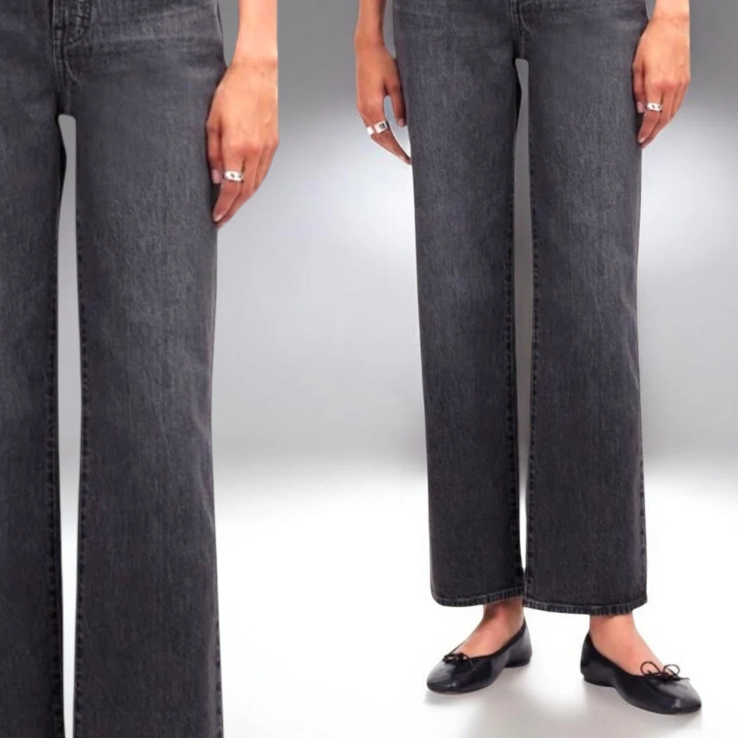 Madewell THE PERFECT VINTAGE WIDE LEG JEAN  black size Medium