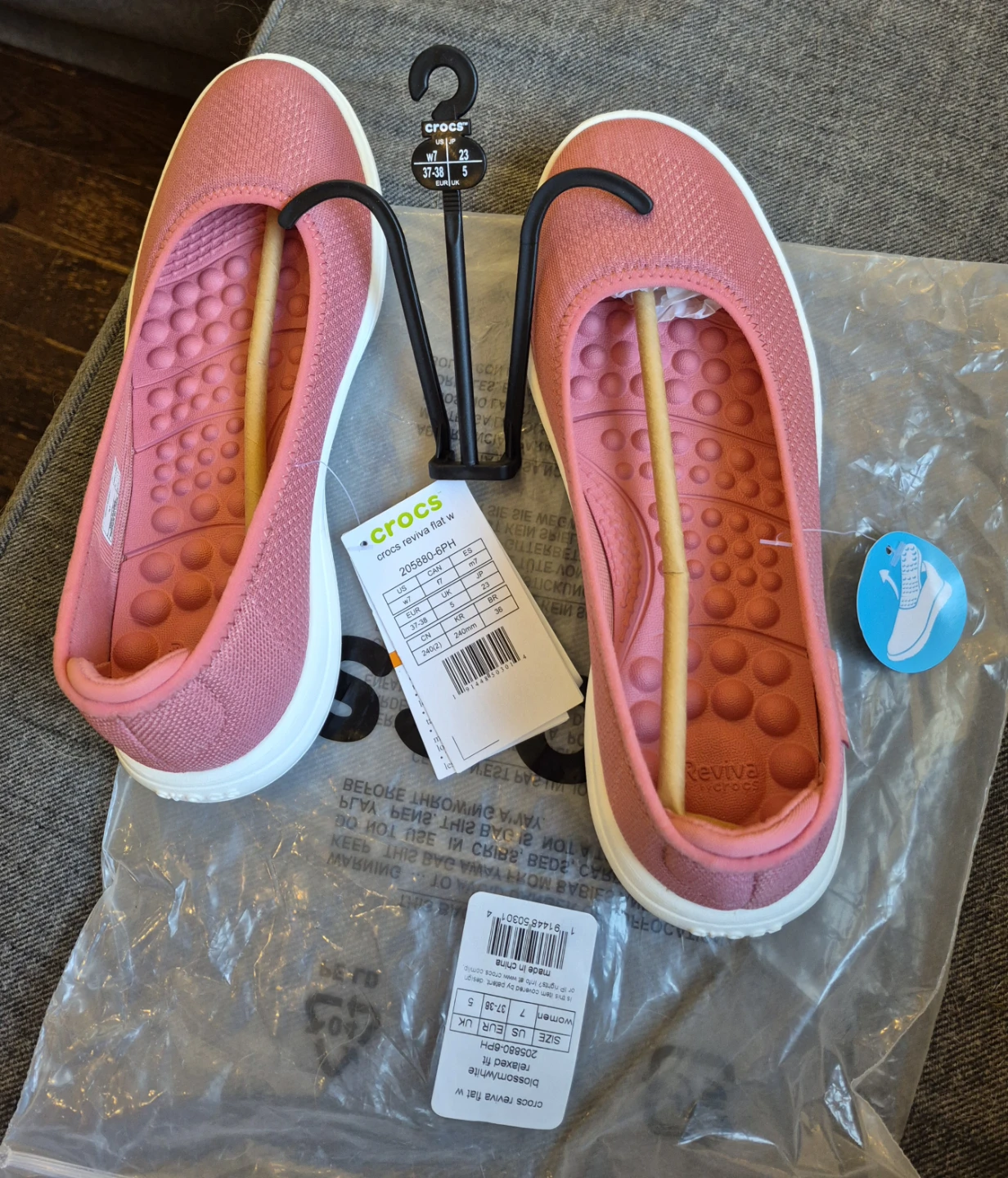 Crocs Reviva Flat W Shoes Pink Size 7 - photo 3