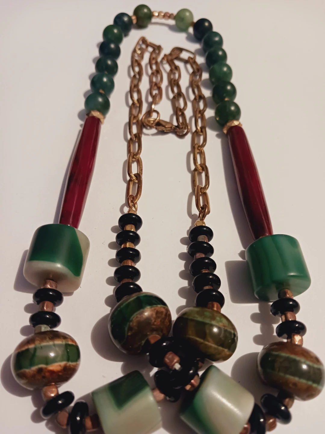 Gorgeous Unique Long Beaded Gemstones Necklace - photo 2