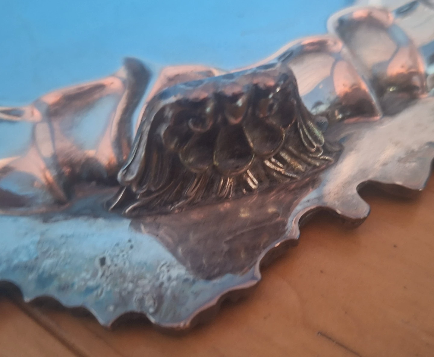 Vintage LARGE 17 inches  Silver Plated Serving Tray - photo 4