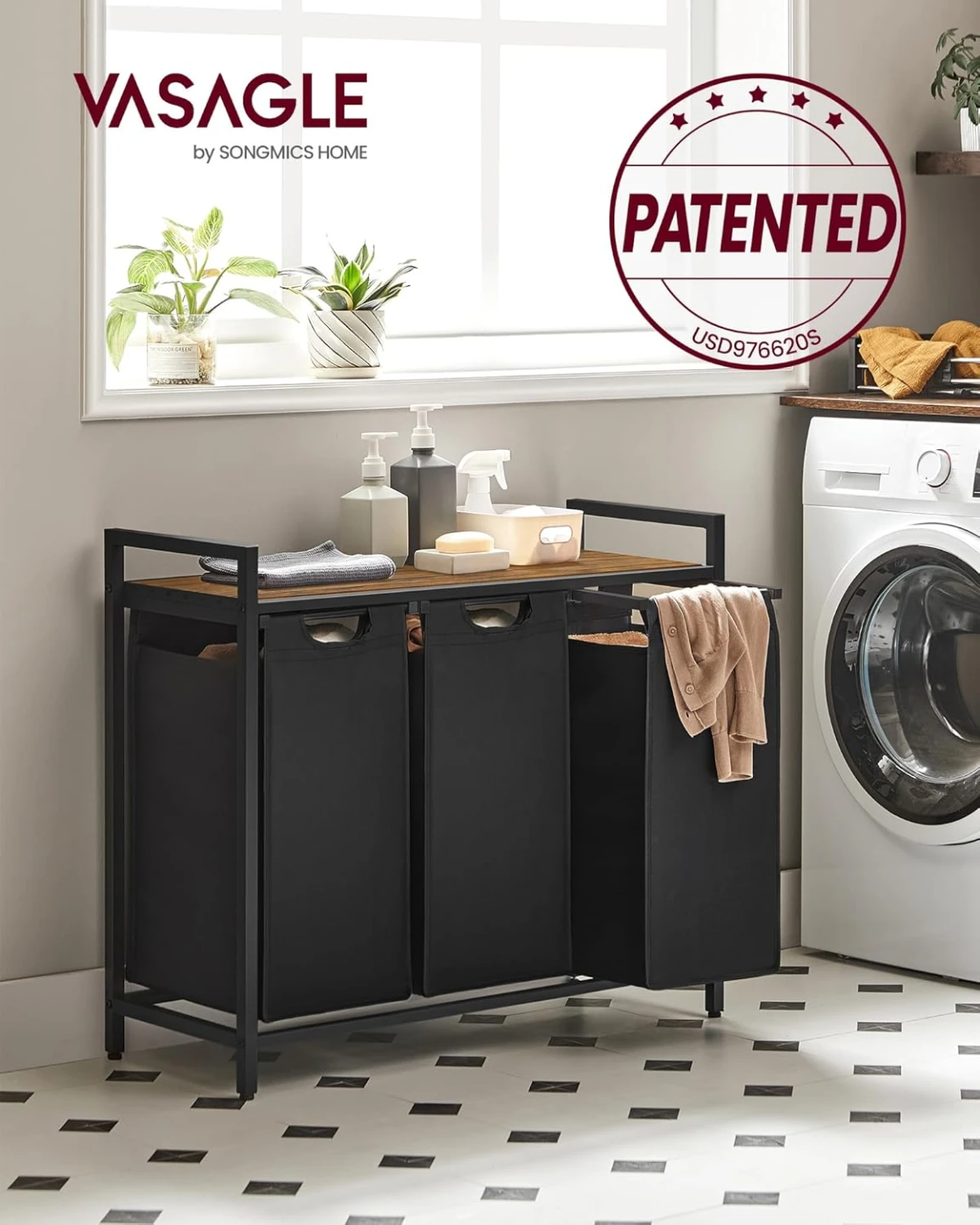 VASAGLE Laundry Hamper, Laundry Basket, Laundry Sorter - photo 4