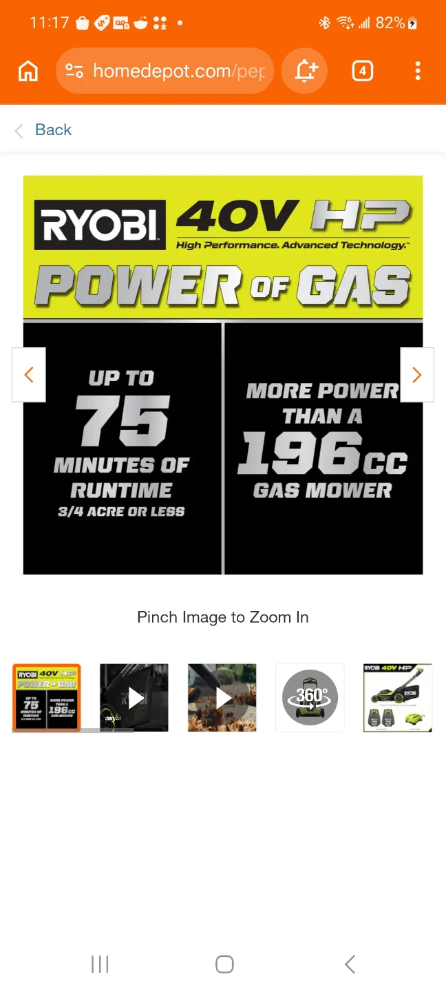 Ryobi 40v Brushless Cordless Mower include Batteries & Charger - photo 2