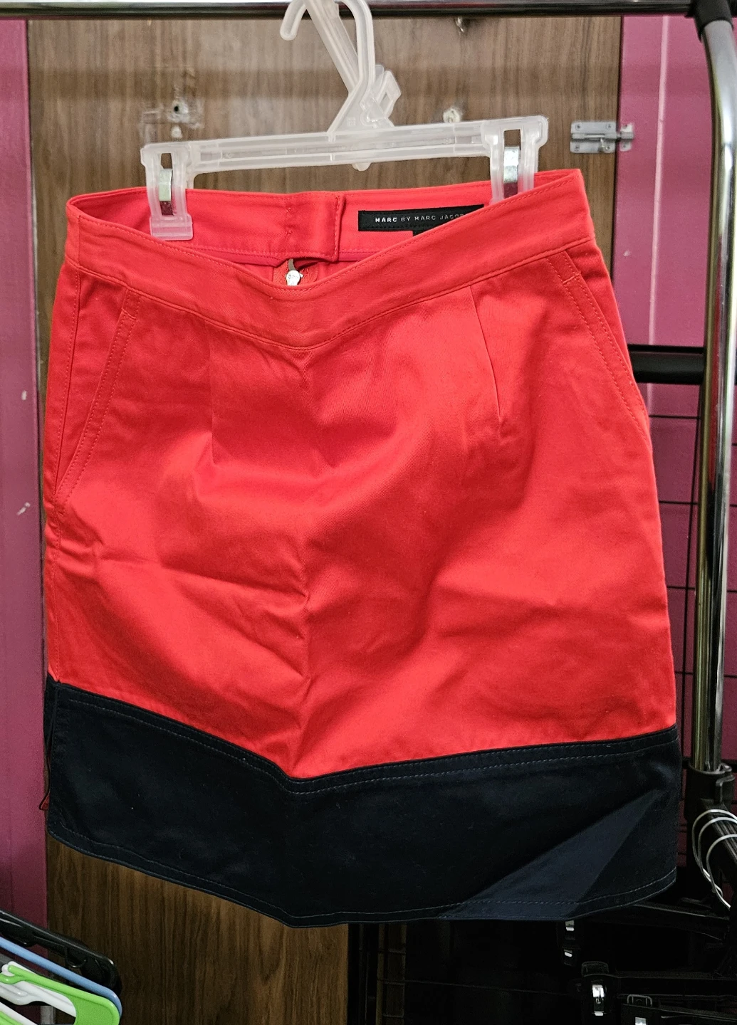 Marc by Marc Jacobs Red & Black Colorblock Skirt Size 2