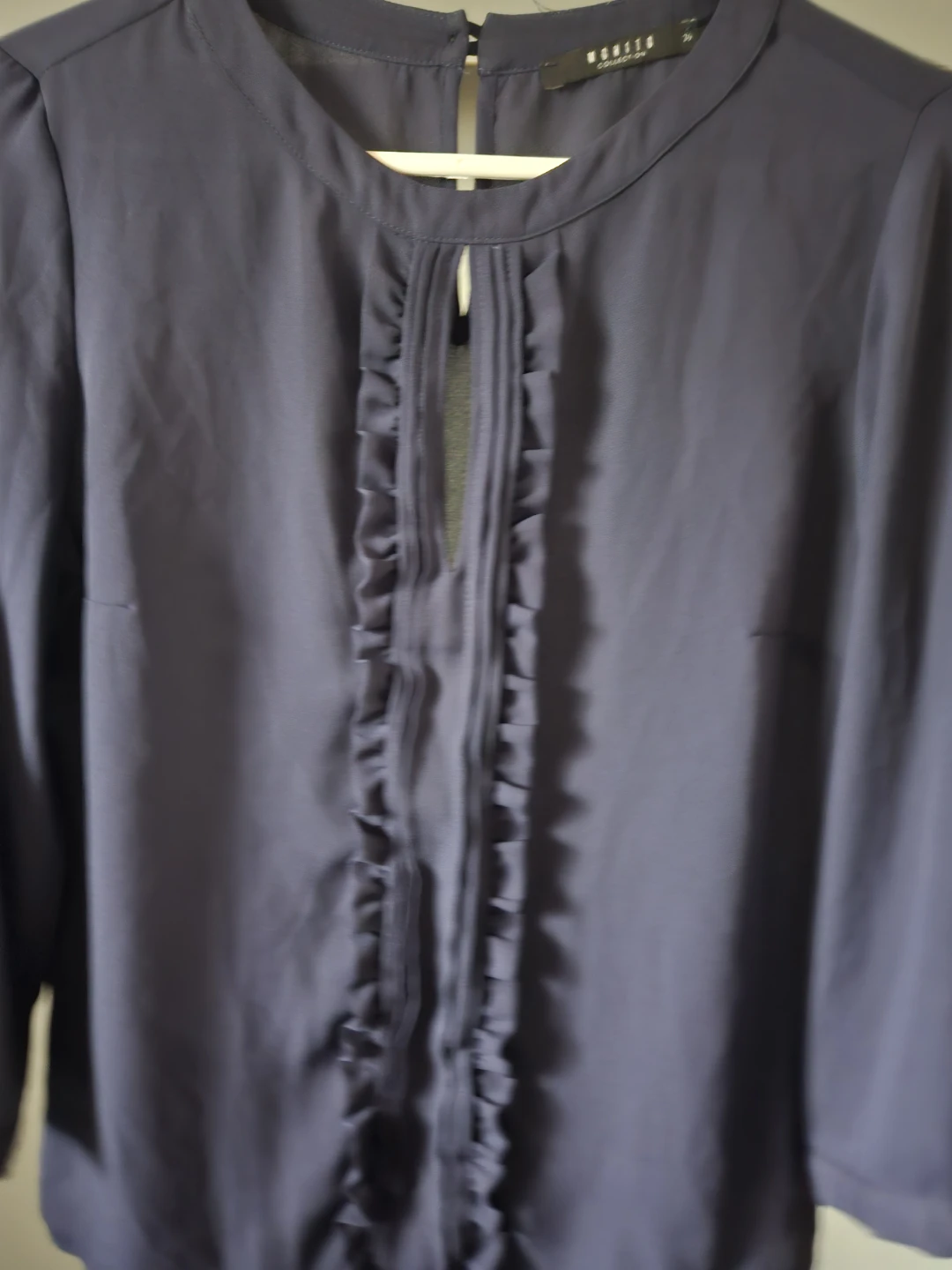 MOHITO COLLECTION Navy Blue Ruffle Blouse