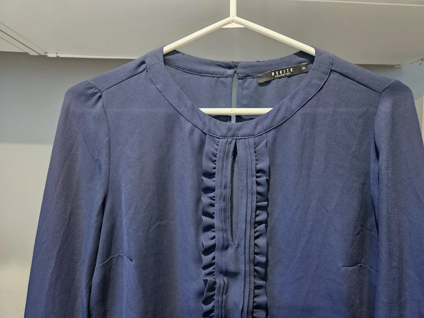 MOHITO COLLECTION Navy Blue Ruffle Blouse - photo 2