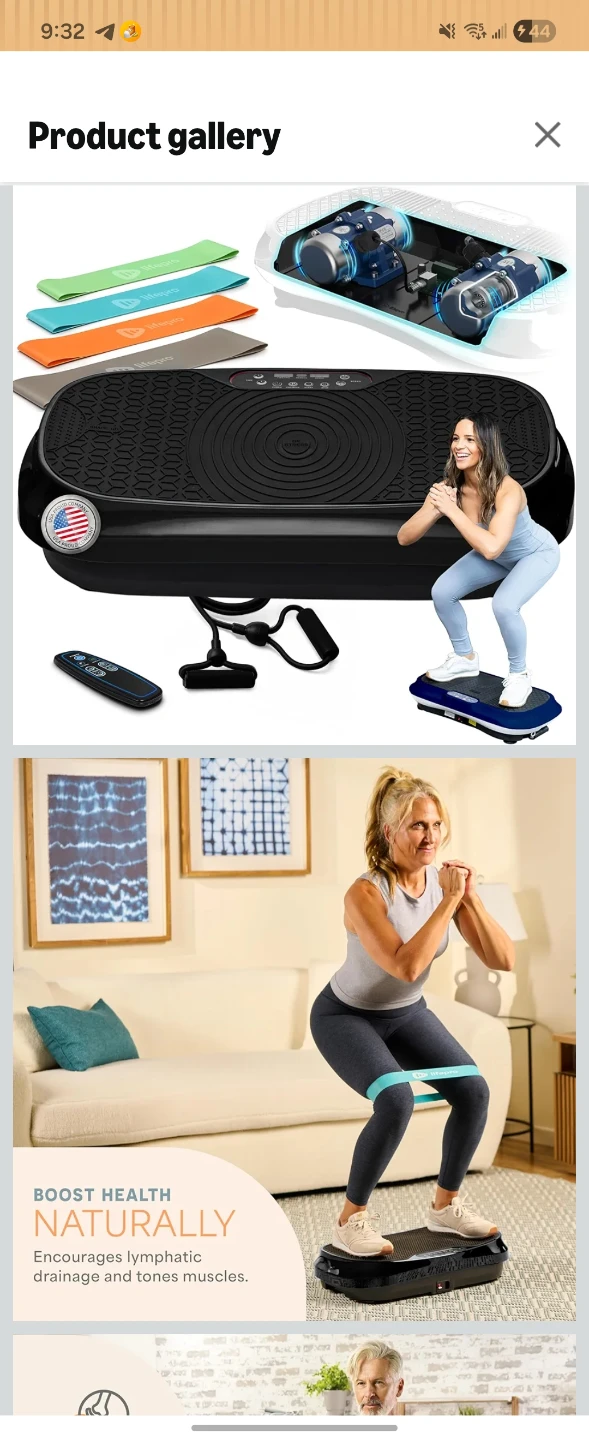 LifePro Waver Mini Vibration Plate Fitness Machine with Bands