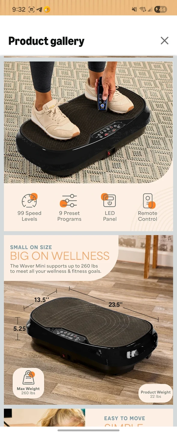 LifePro Waver Mini Vibration Plate Fitness Machine with Bands - photo 3