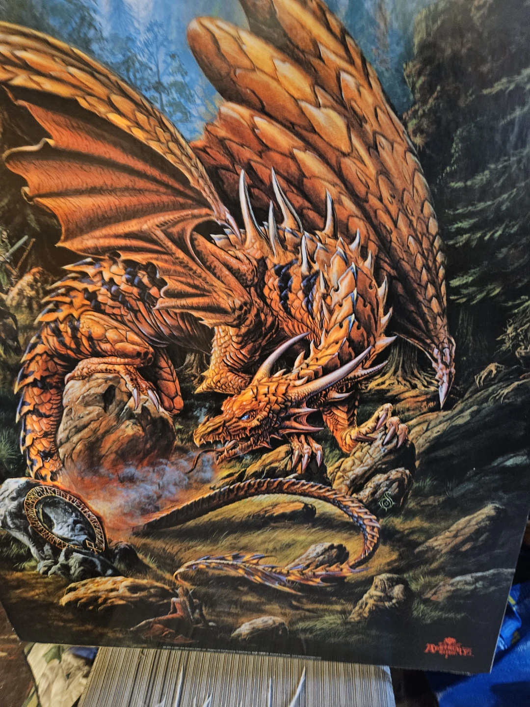 Vintage Fantasy Dragon Art Print - photo 3