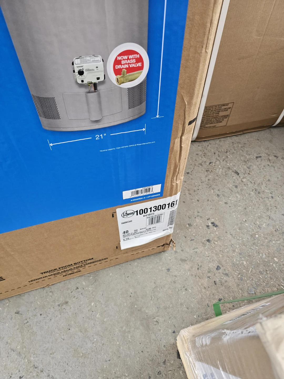 New Rhemm 40 gallon natural gas water heater - photo 2