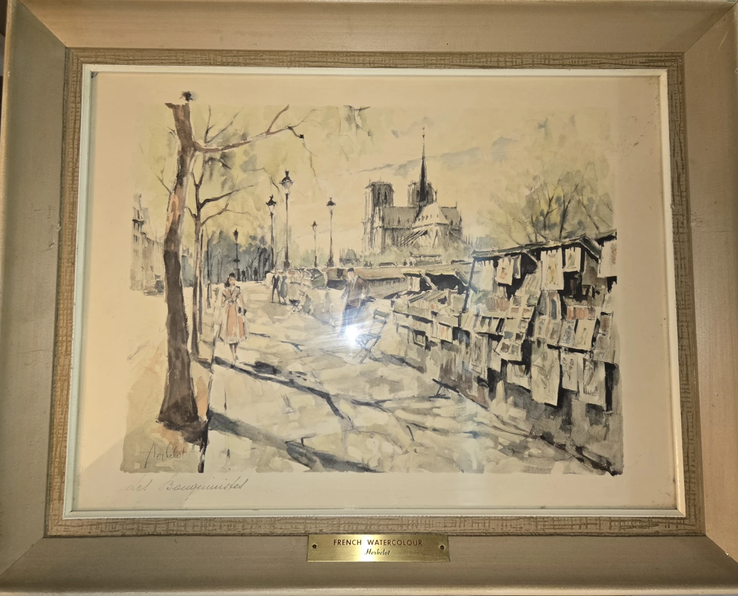 Herbelot French Watercolour Painting of Notre Dame