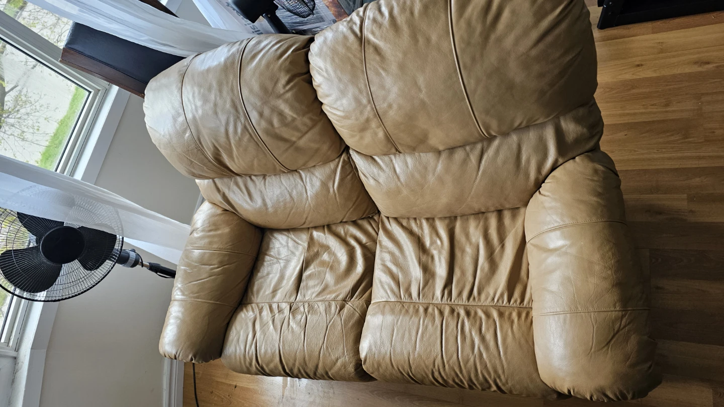 Brown Leather Loveseat - photo 3