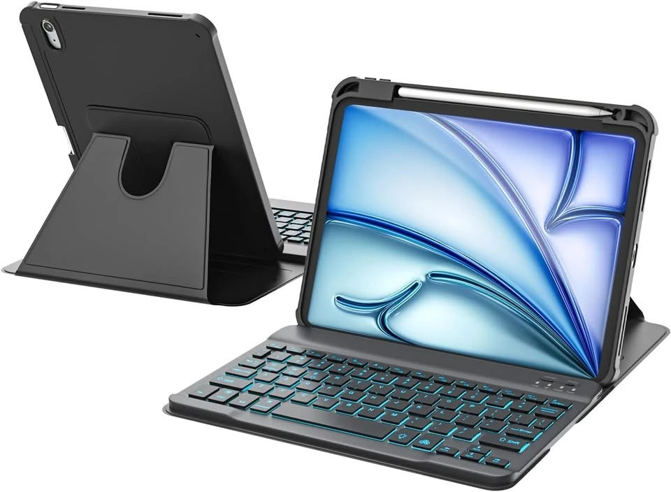 iPad Air Keyboard Case with 7-Color Backlight
