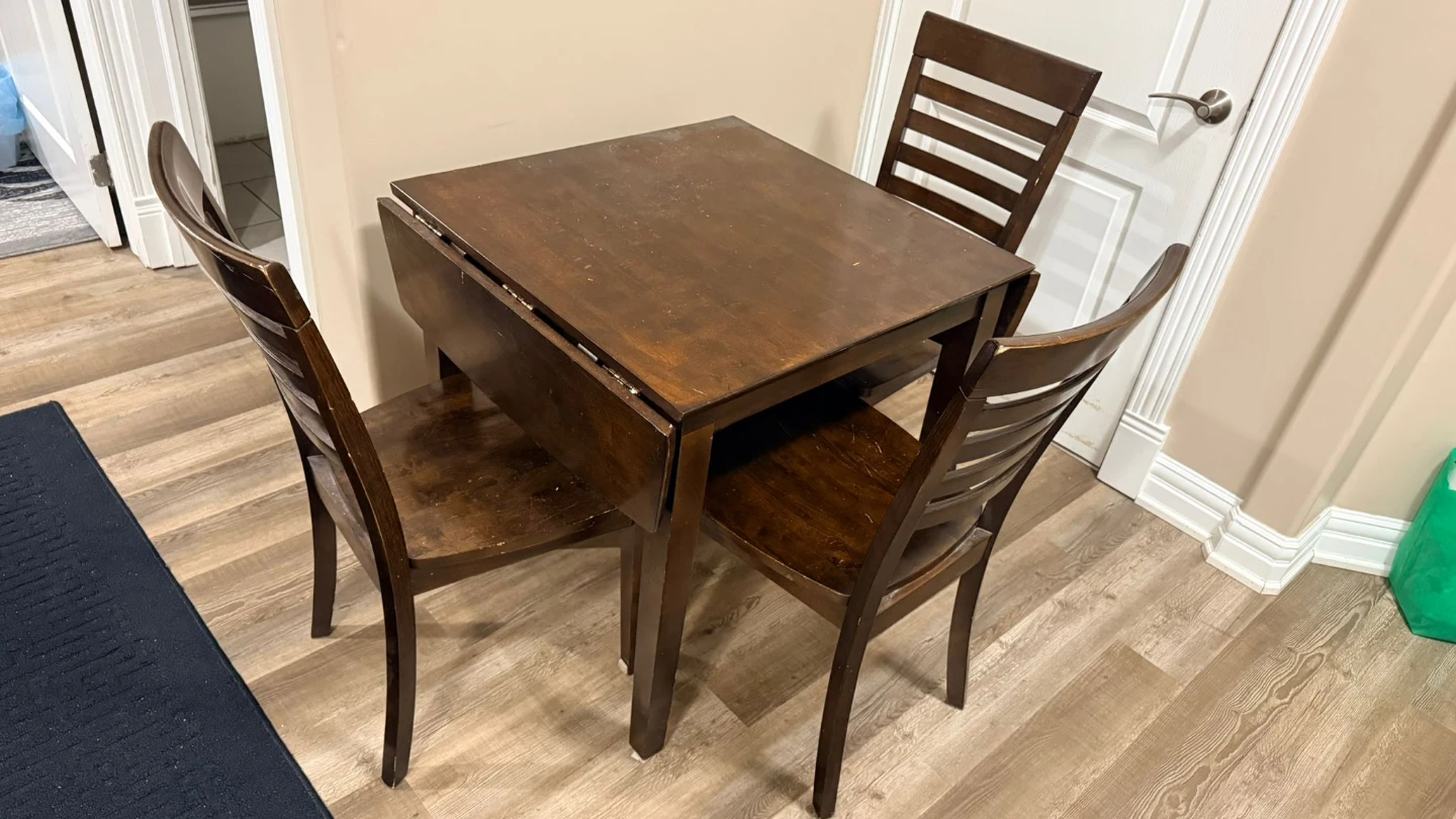 Drop Leaf Dining Table and Chairs Set - photo 4