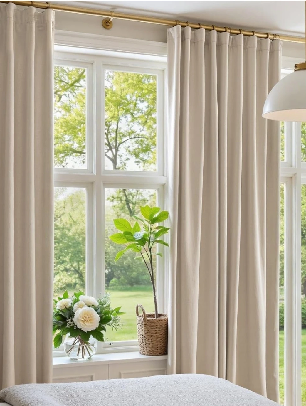 Beige Blackout Curtains (Pair) 2vpanes