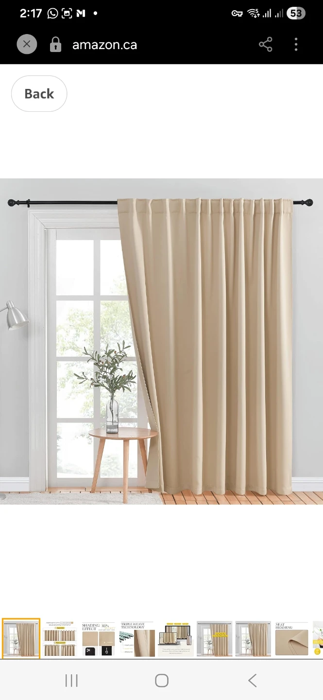 Beige Blackout Curtains (Pair) 2vpanes - photo 2