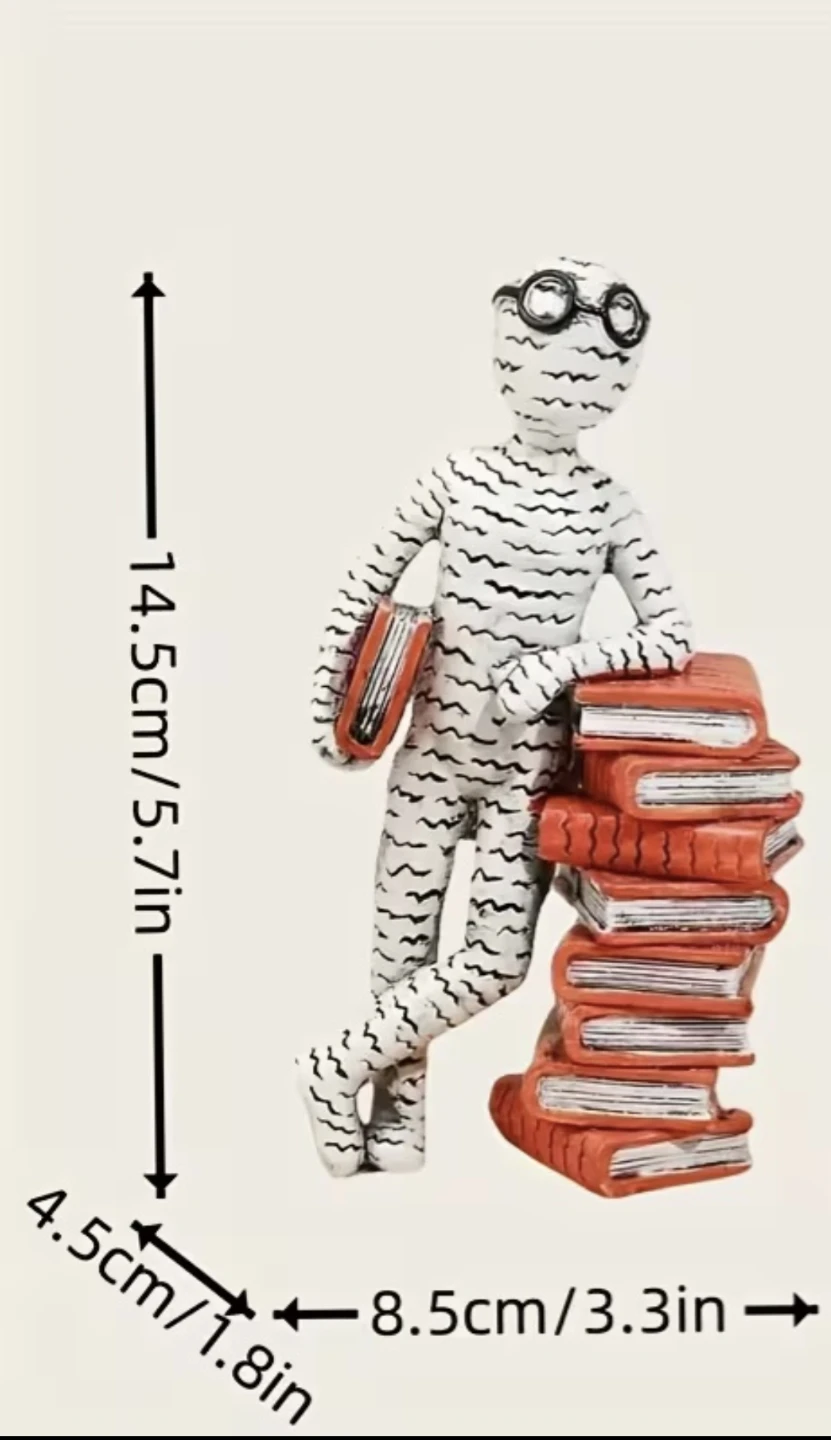 Reader Bookworm Sandstone Statue *new - photo 4