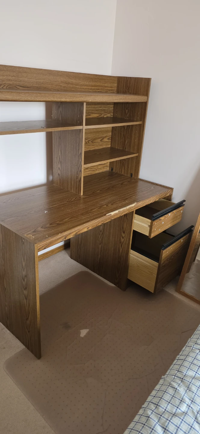 (Ozerna) Computer desk with hutch and drawers (until May 26)