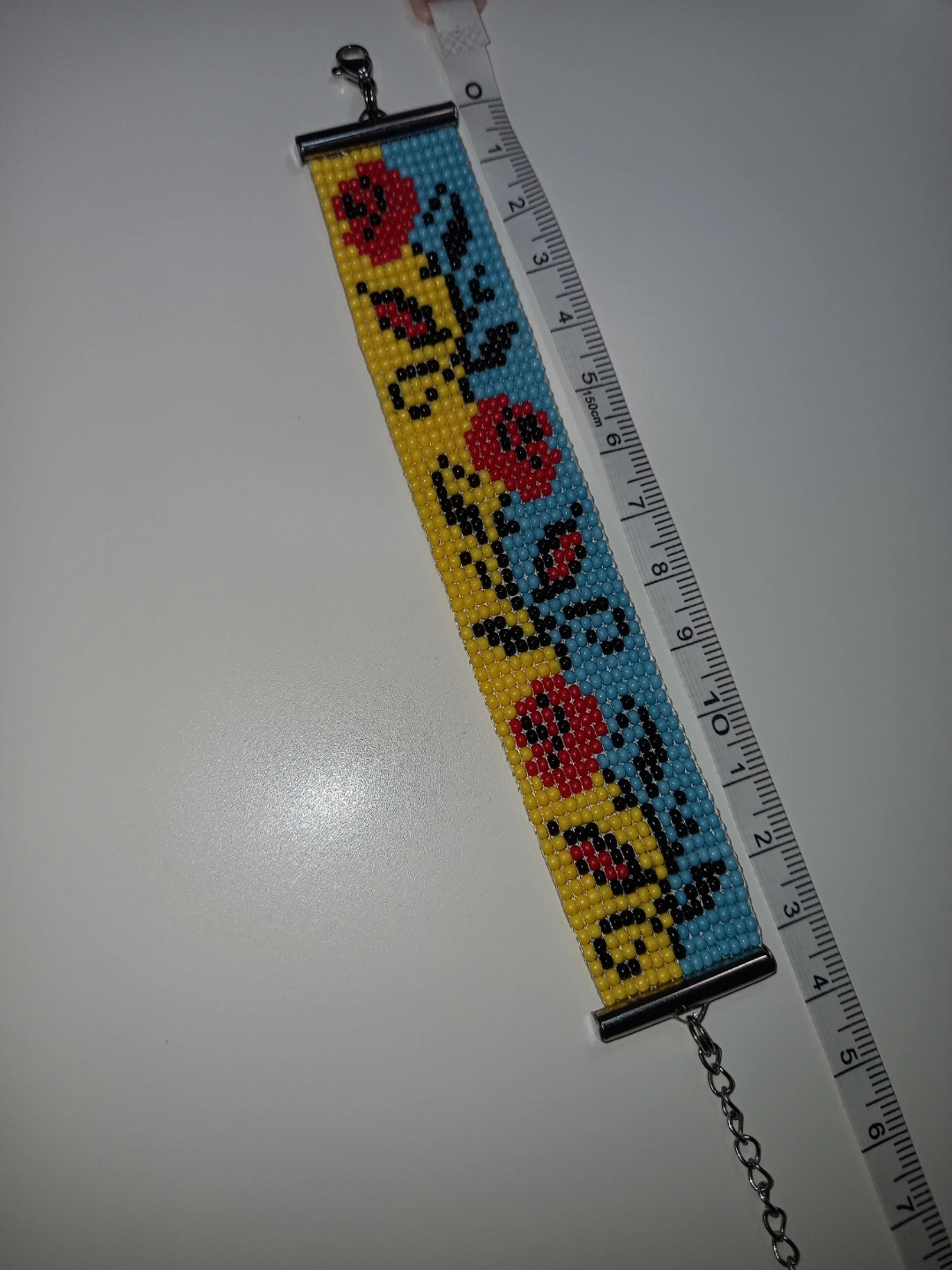 Handmade Beaded Bracelet with Floral Design. Embroidery - photo 3