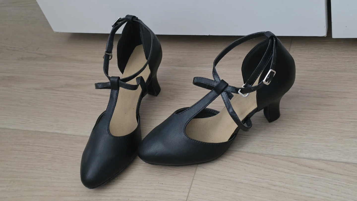 Black T-Strap Heels