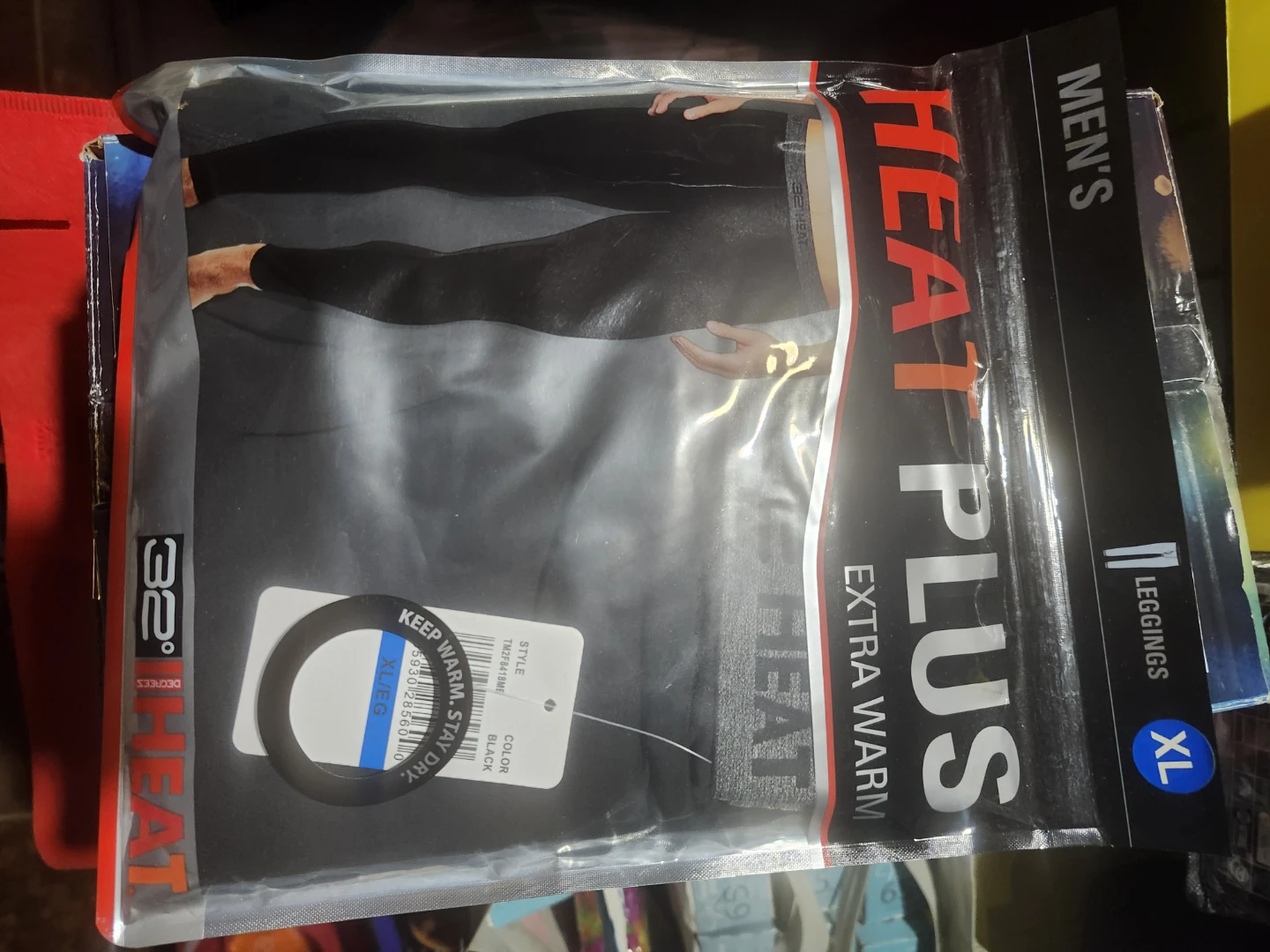 32 Degrees Heat Plus Men's Extra Warm Leggings - XL, Black