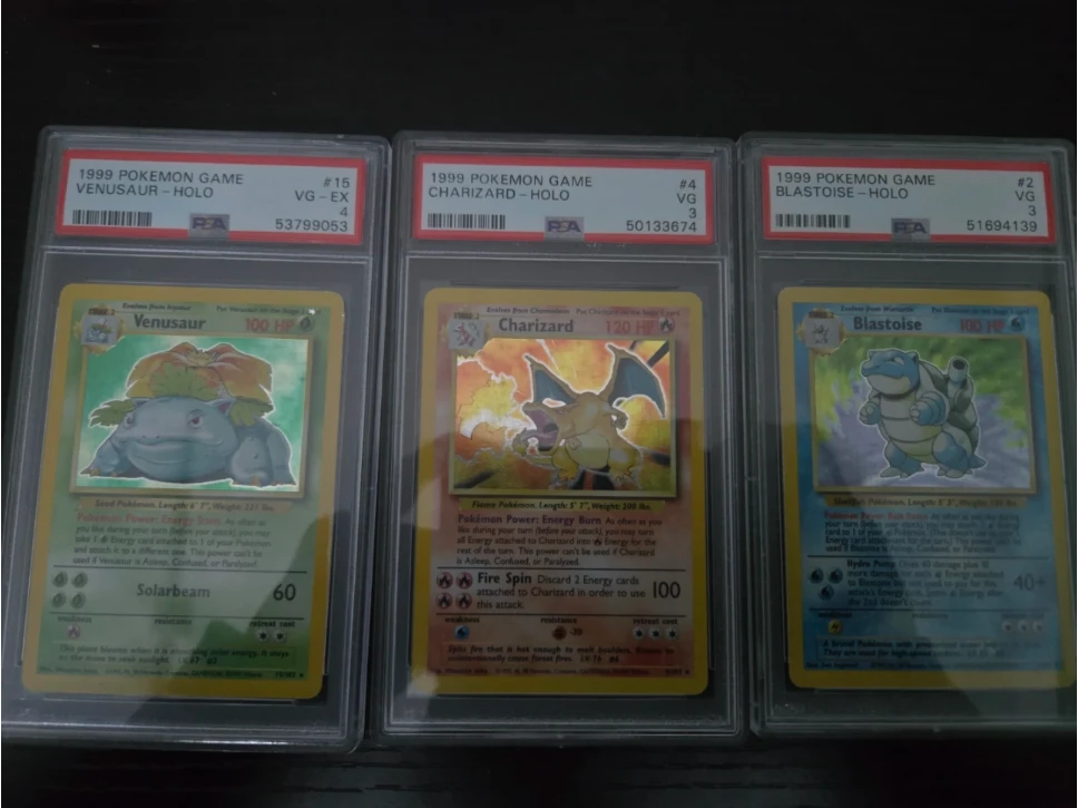 PSA Pokemon Holo Charizard, Blastoise, Venusaur