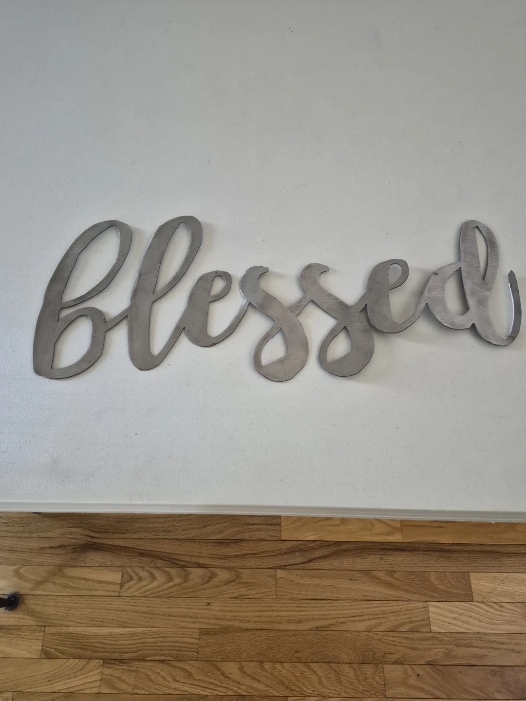 Metal "Blessed" Wall Art Sign
