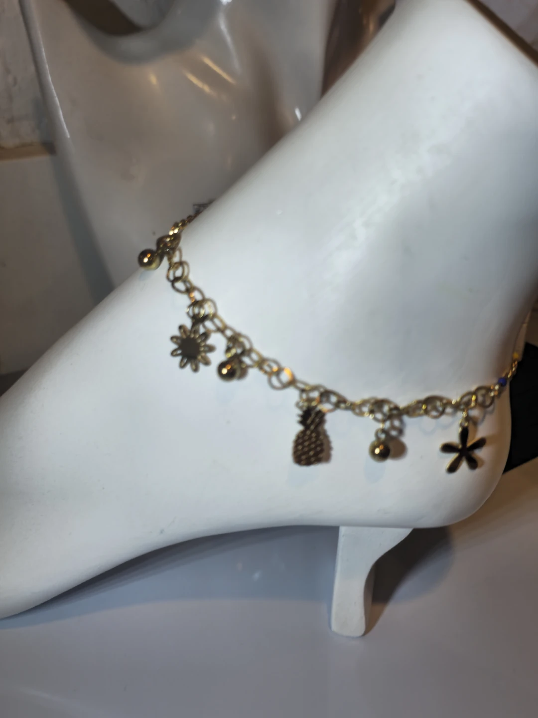 Gold-tone Anklet with Charms - photo 3