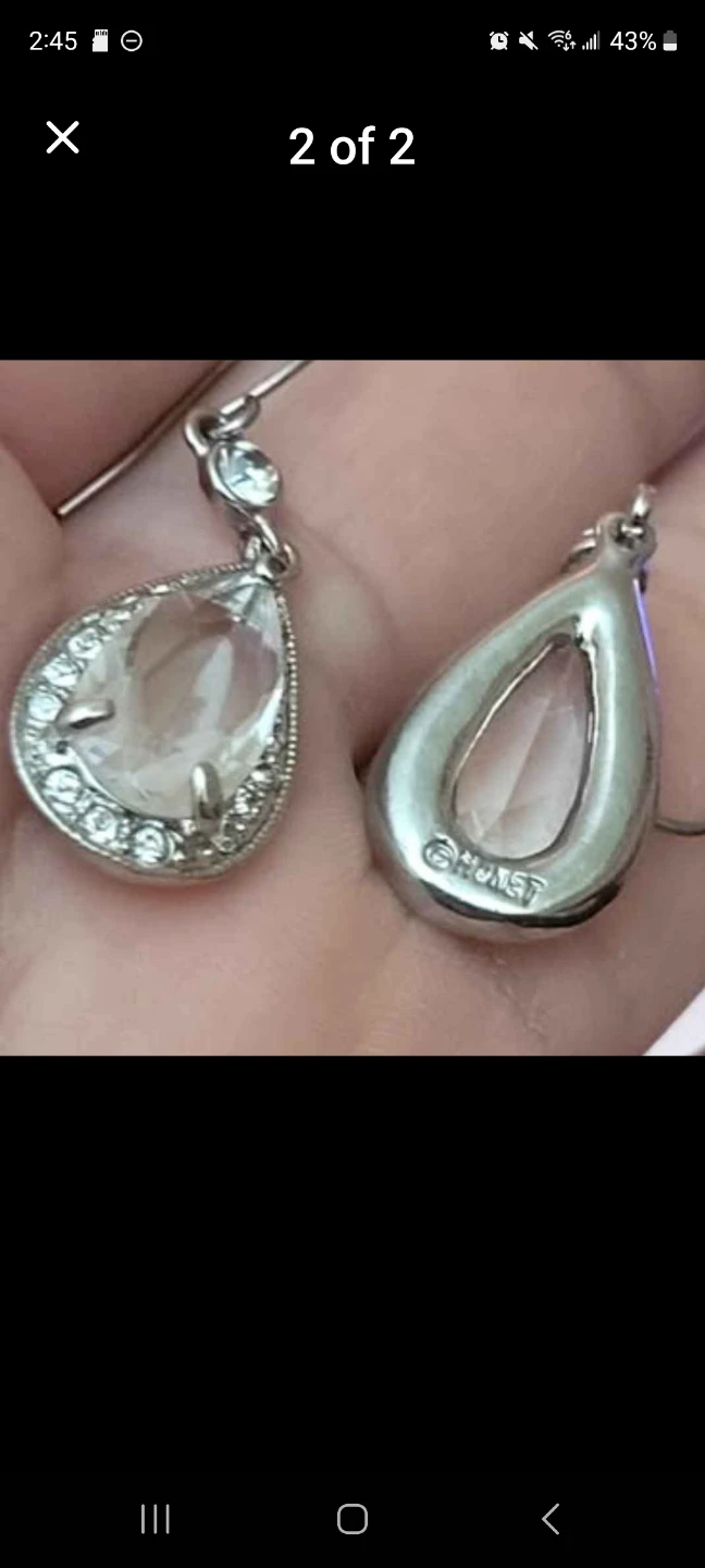 Monet Clear Crystal Teardrop Earrings - photo 3