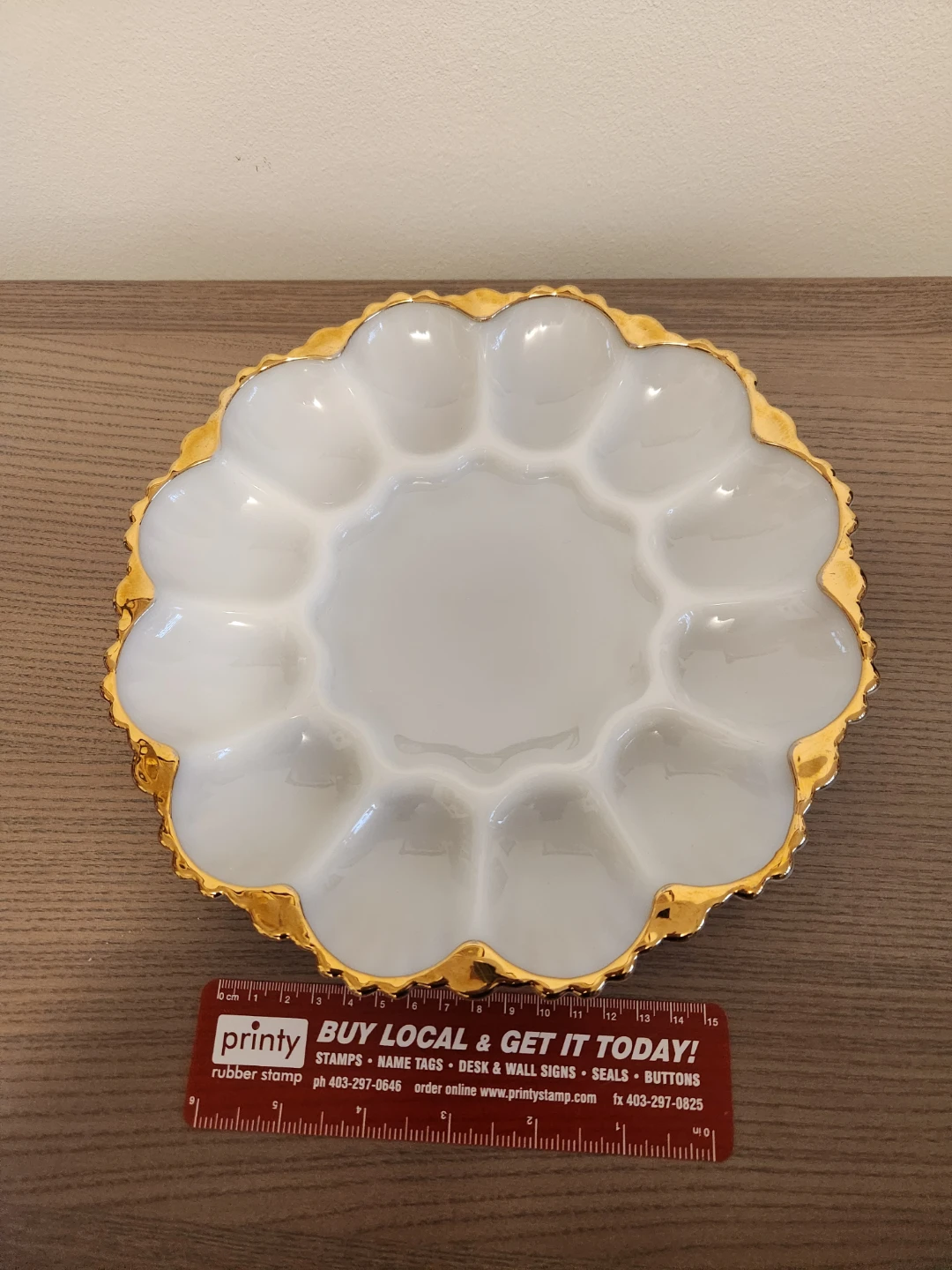 White and Gold Divided Serving Dish - photo 2