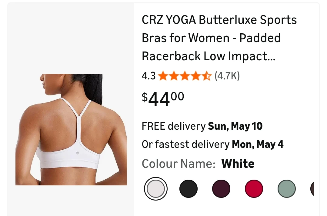 CRZ YOGA Sports Bras (Black & White)