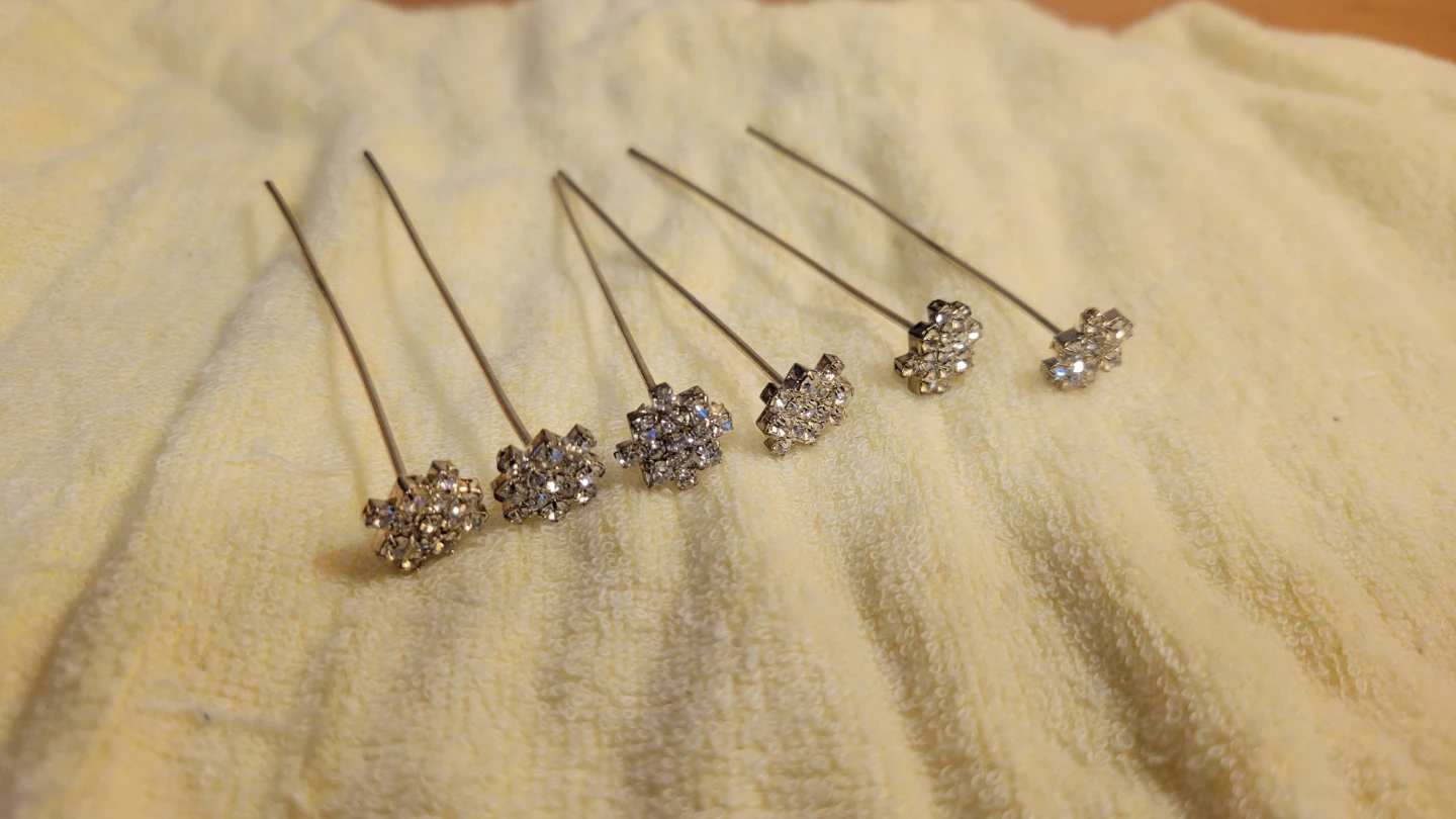 6pcs Rhinestone Snowflake Hair Pins - photo 2