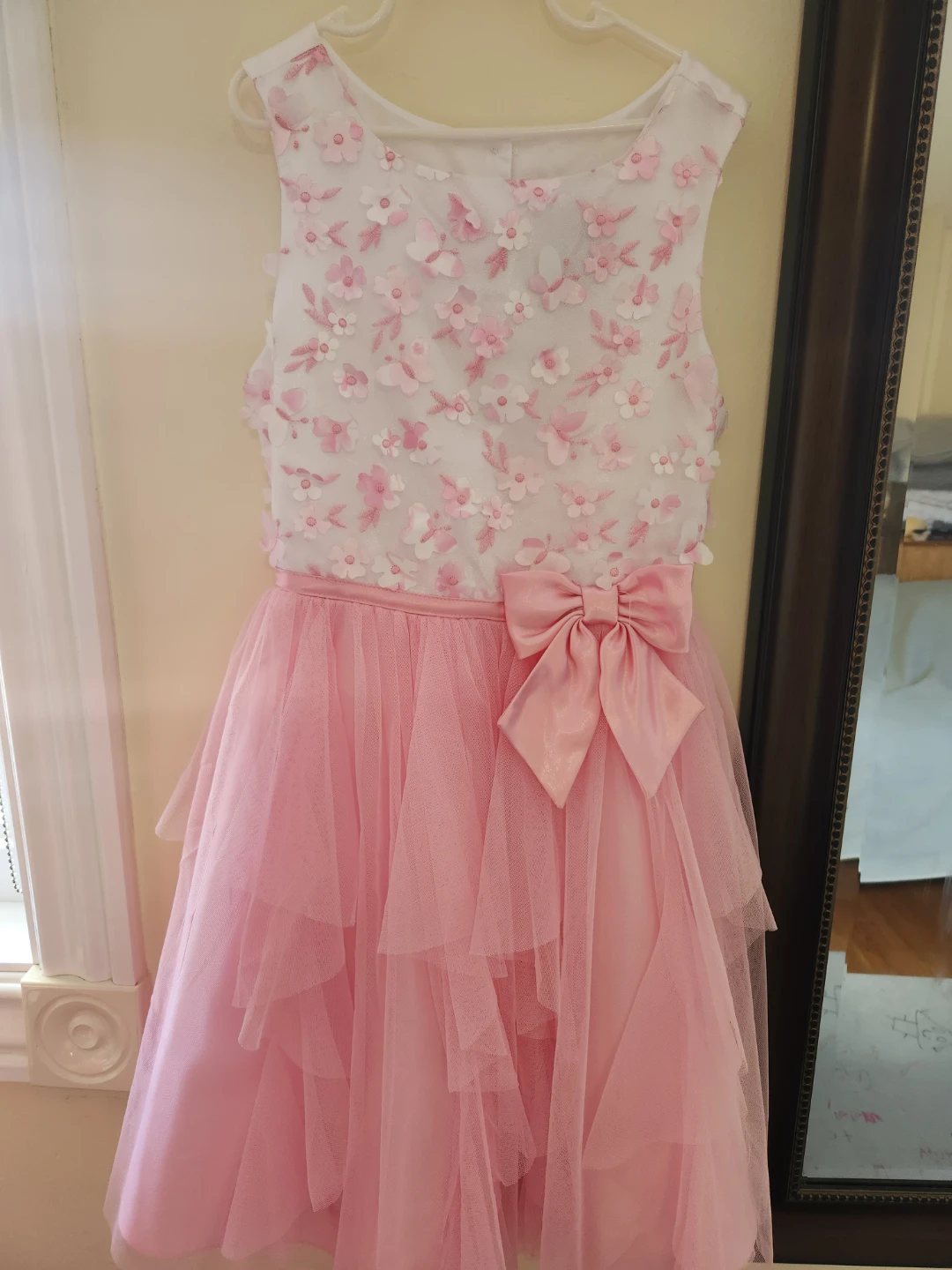 Jona Michelle Pink Floral Tulle Dress Size 10