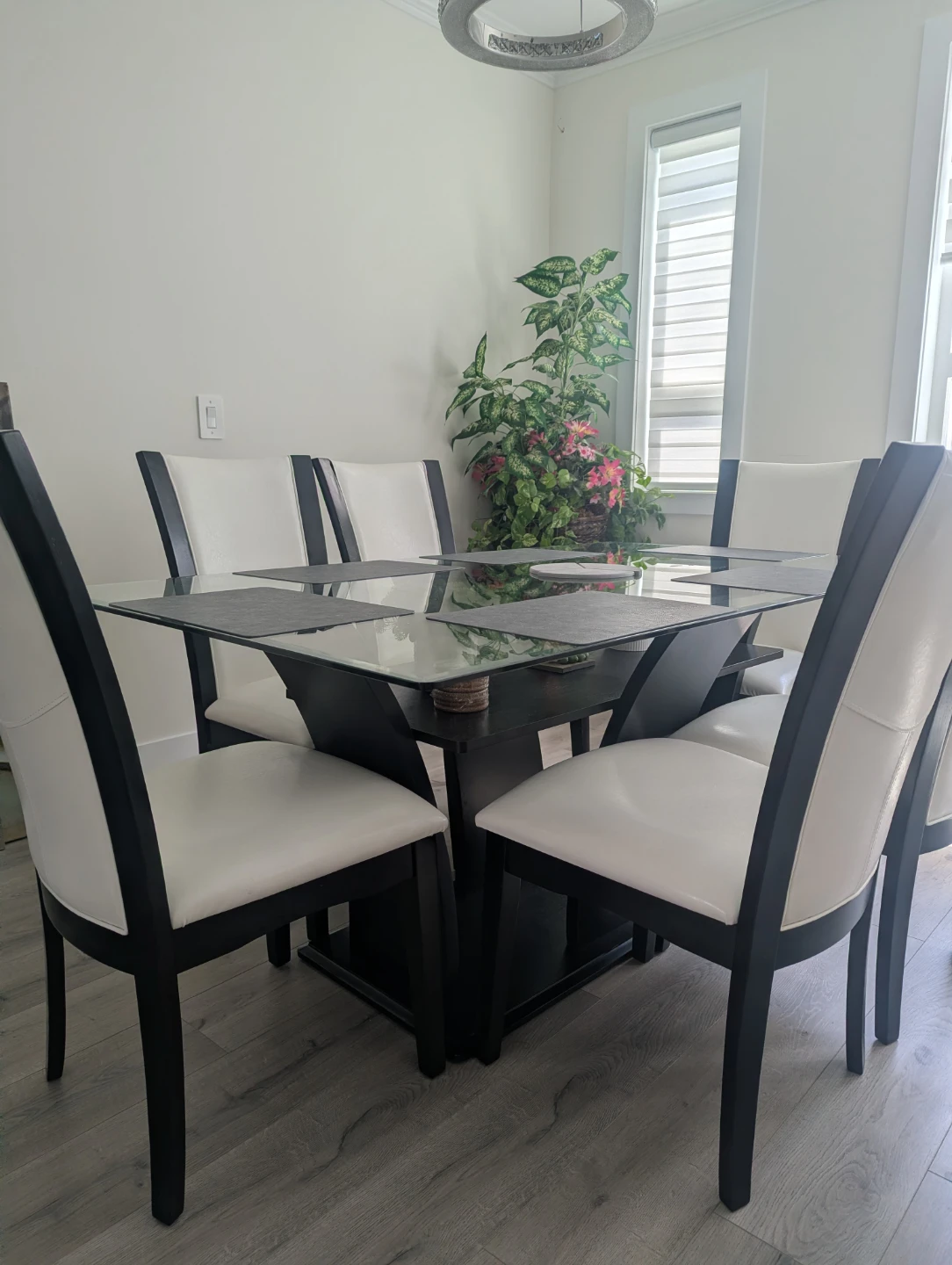 Glass Top Dining Table Set with 6 Chairs - photo 3