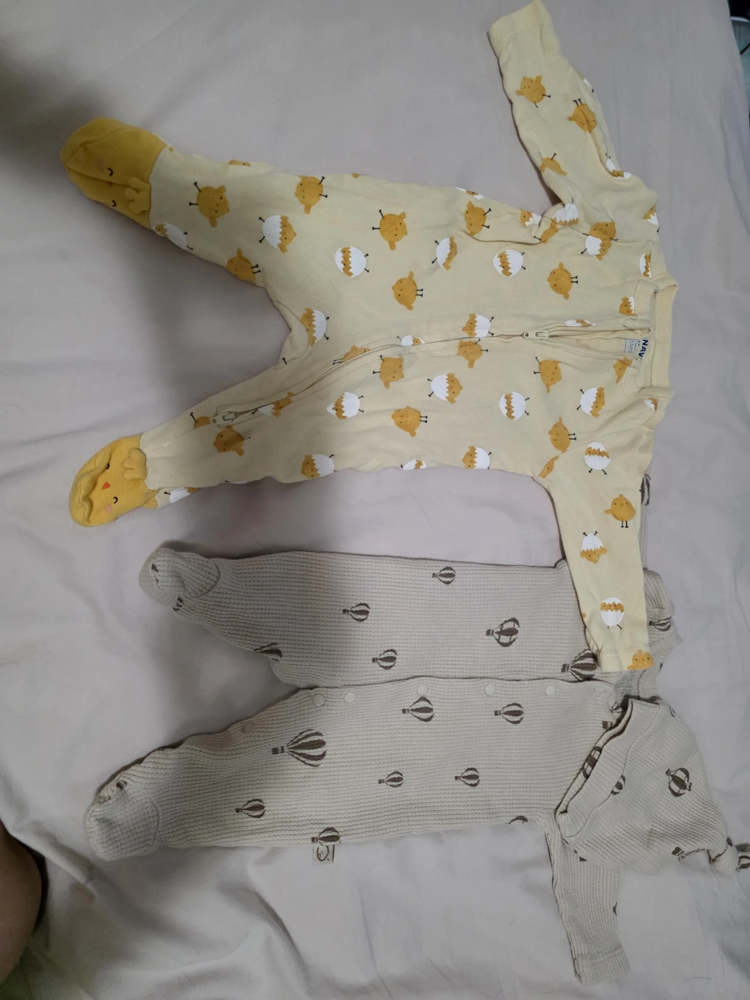 Baby 0-3 Months sleepsuits - 2 pack plus socks