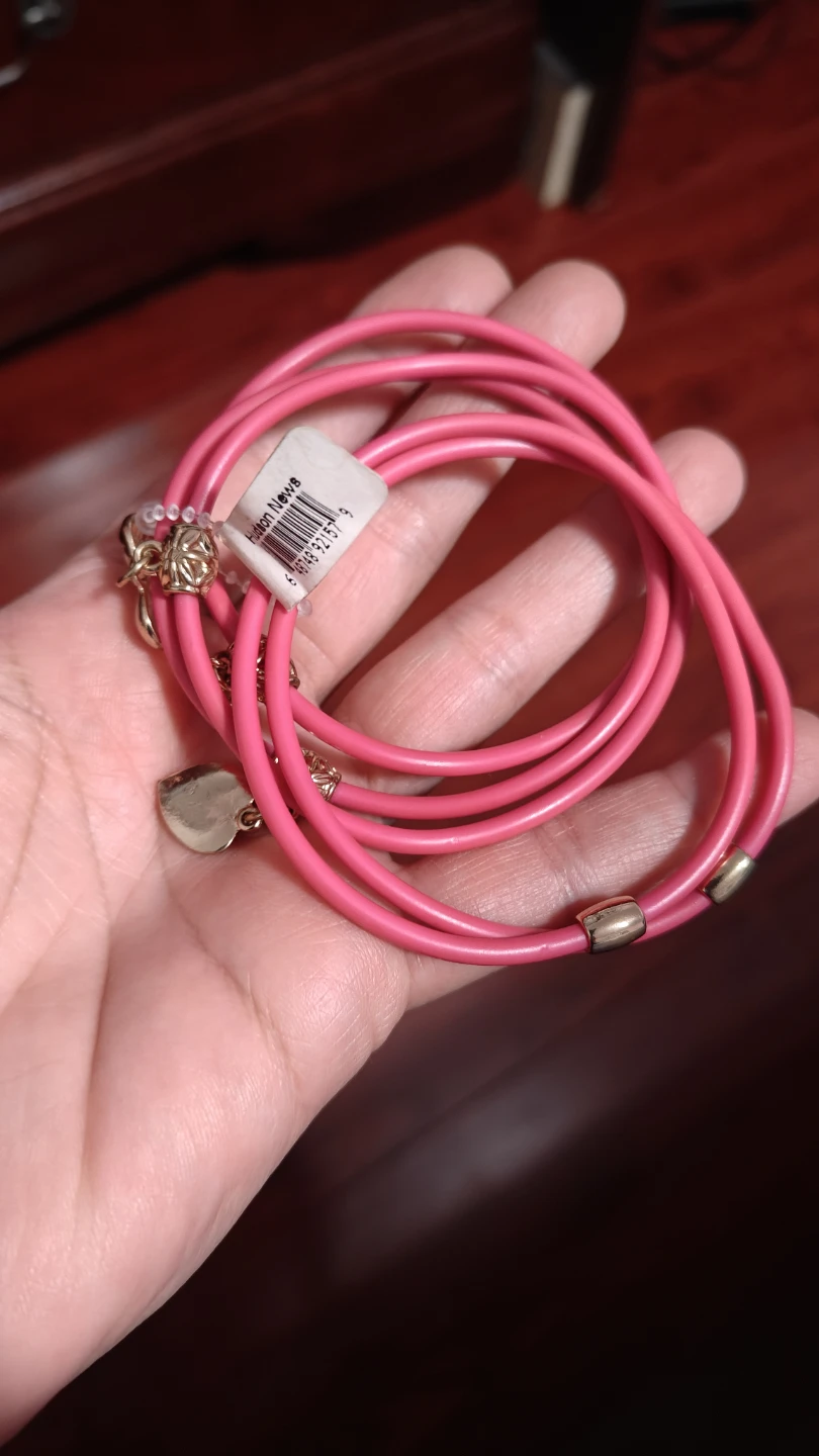 Pink Charm Bracelet with Heart and Cross - photo 3