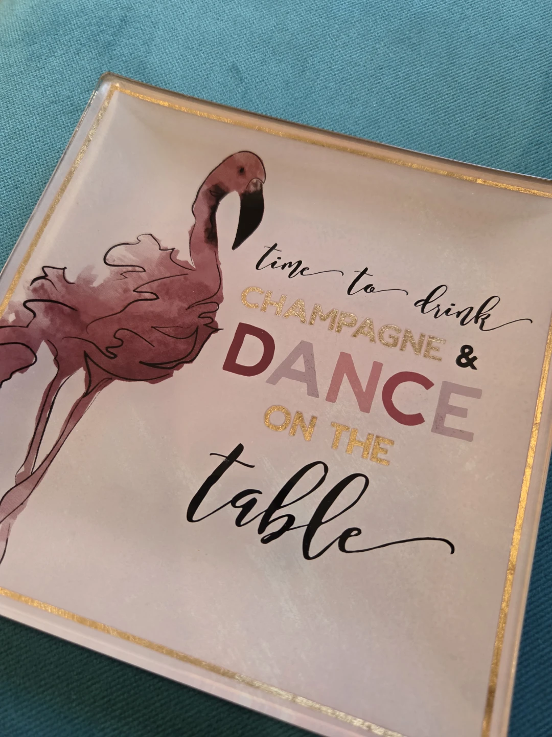 Fun Decorative Square Tray w/ Flamingo 7" - photo 3