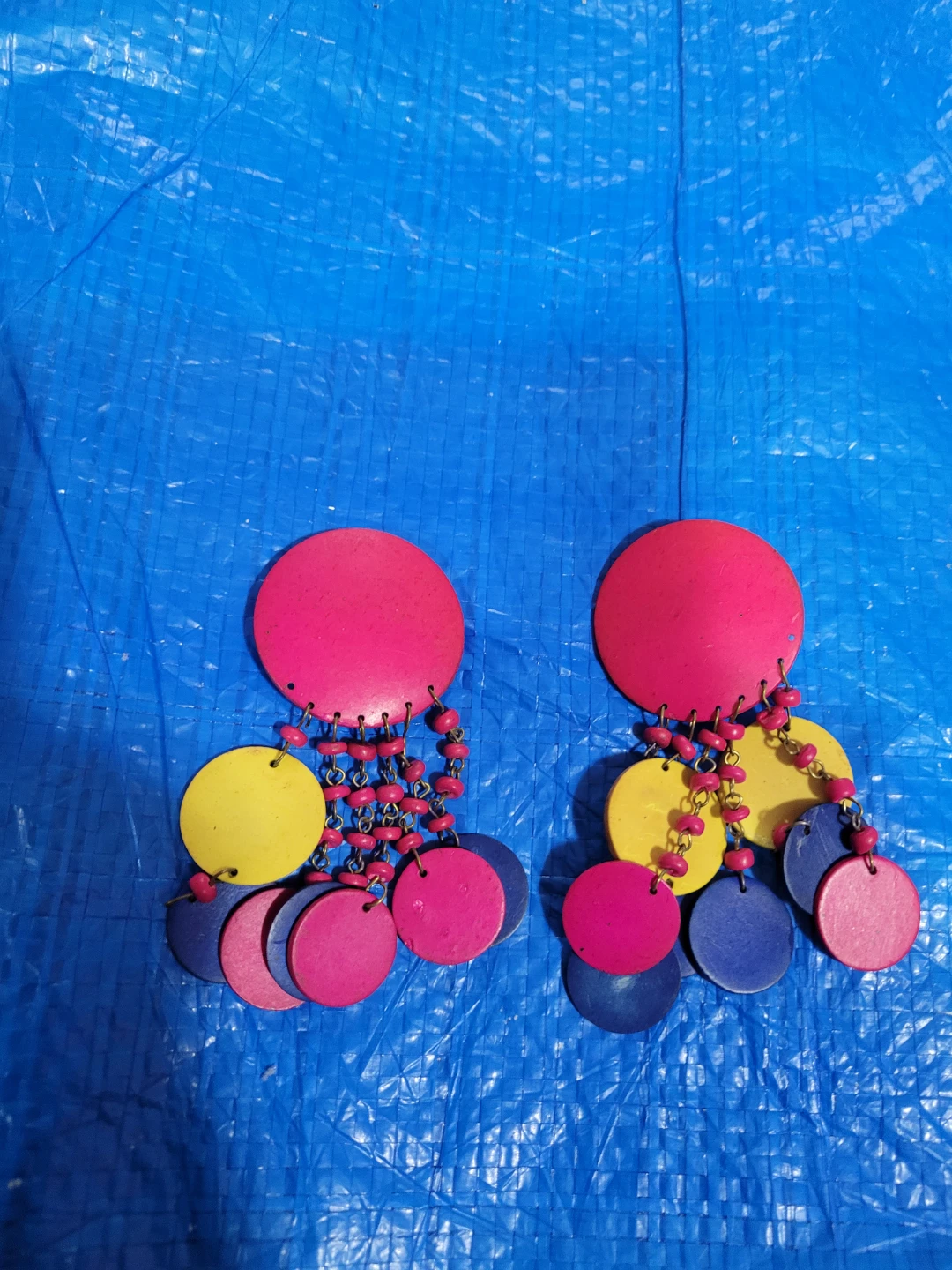 Boho Beaded Disc Earrings
